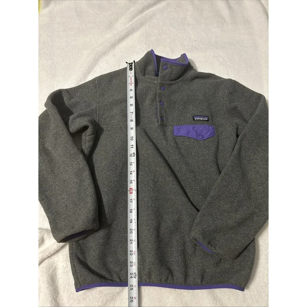 Patagonia Pullover Womens M Gray Purple Synchilla Snap-T Fleece - Picture 5 of 8